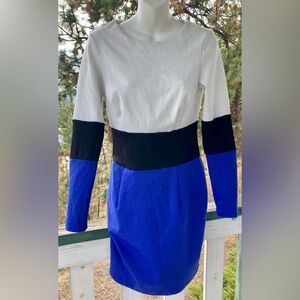 Suzy Shier Blue and Black Long Sleeve Dress